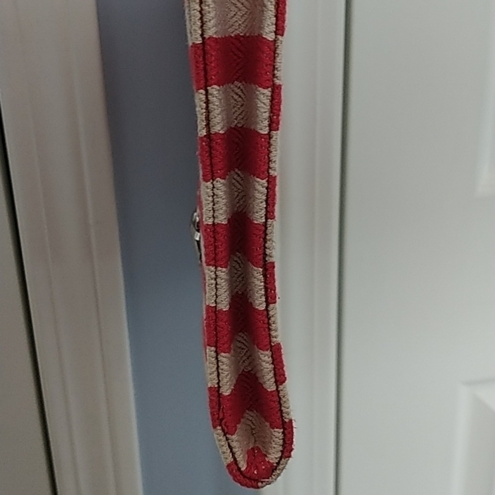 Mudo Accessories Portfolio Envelope Bag Clutch Crossbody Red and White Stripe - Picture 8 of 12